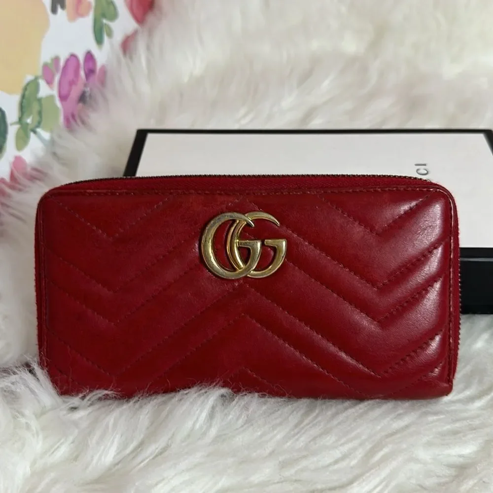 💯Authentic Gucci Marmont Zipped Long Wallet🍀 - Picture 9 of 16